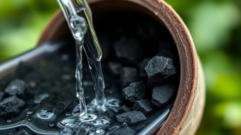 charcoal filters water via adsorption