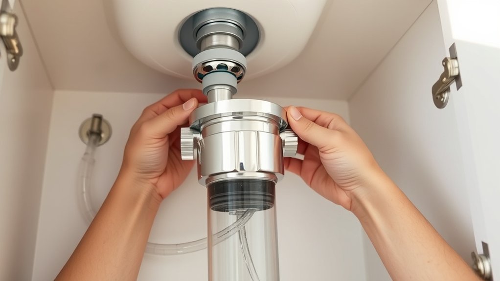 clear under sink area tighten lines