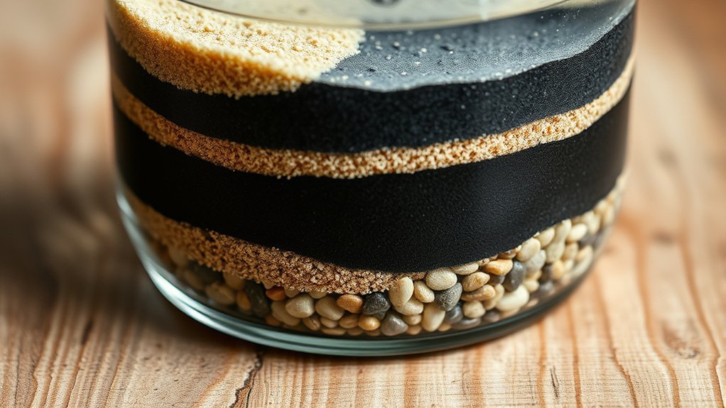 coarse gravel sand charcoal cloth filtration