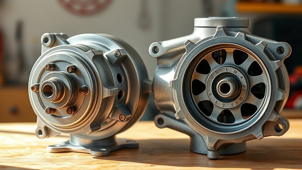 different pump mounting and pulley differences