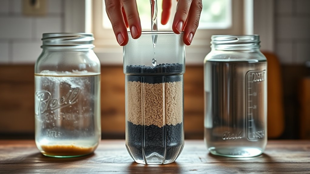 diy water filtration with basic materials