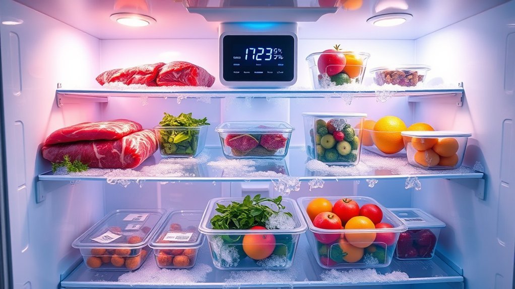freezer temps by food type