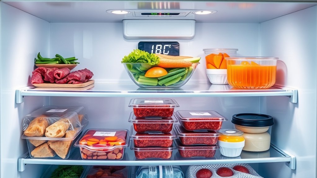 freezer temps by food types