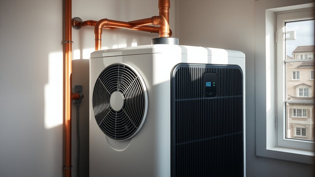 heat pump transfers ambient heat to water