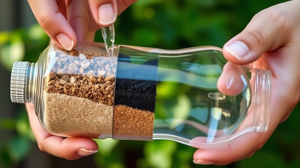 layered gravel charcoal sand filter