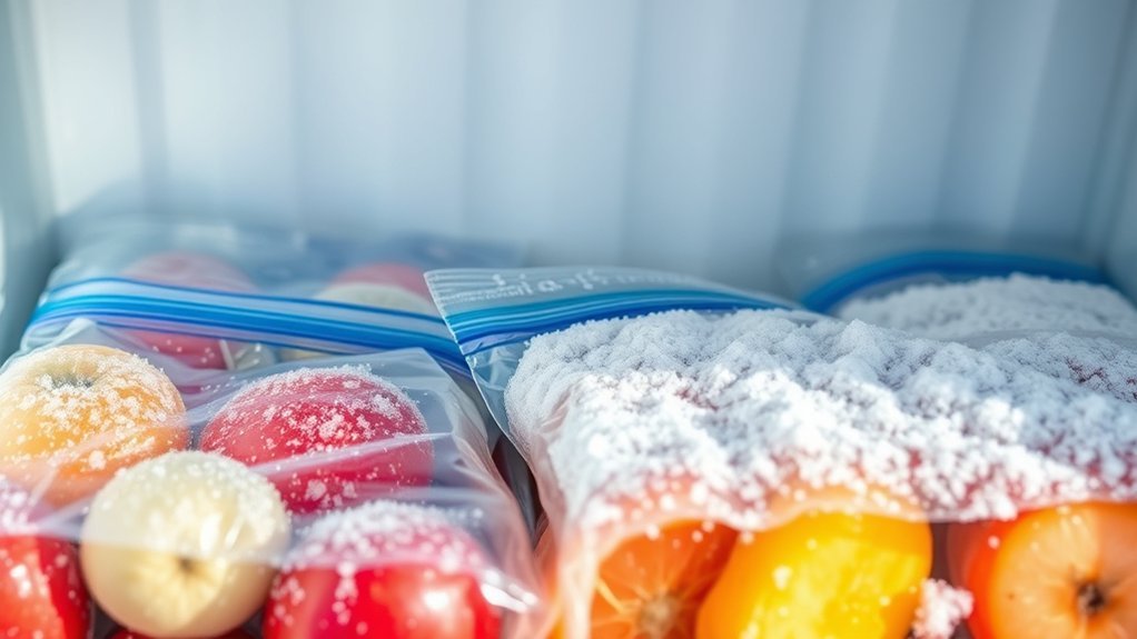 moisture loss degrades frozen food