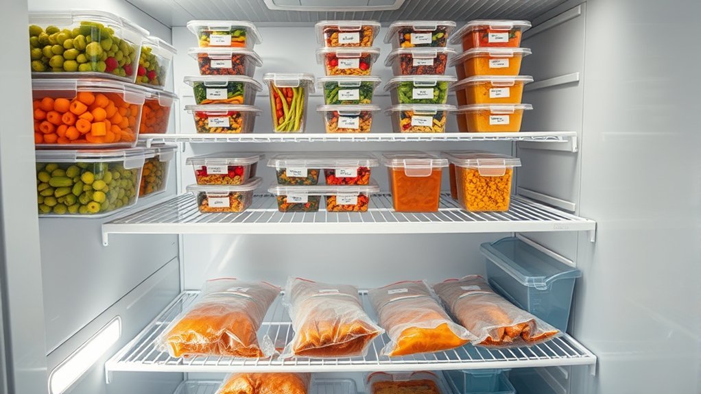 organize freezer by sections